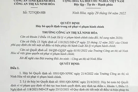 Khánh Hòa: Công an hủy quyết định xử phạt với 1 cá nhân vì vi phạm thủ tục