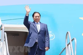 Thủ tướng Phạm Minh Chính đến São Paulo bắt đầu chuyến thăm chính thức Brazil. (Ảnh: Dương Giang/TTXVN)