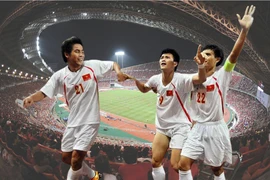 Hình ảnh các cầu thủ Việt Nam Việt Thắng, Công Vinh, Tài Em... khiến khán đài Rajamangala tắt lịm vào đêm Giáng sinh 2008 đã đi vào lịch sử AFF Cup. Ảnh: CTV