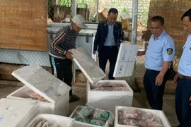  Lâm Đồng: Quản lý Thị trường thu giữ hơn 2 tạ thực phẩm đông lạnh trôi nổi