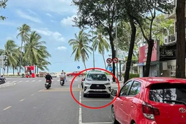 Tài xế đỗ ô tô ngược chiều ở Nha Trang bị phạt