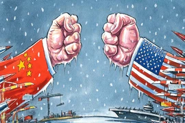 Ảnh: Thương chiến Mỹ - Trung làn nền kinh tế Trung Quốc suy thoái mạnh. Ảnh: FINANCIAL TIMES 