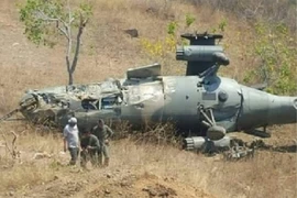 Một chiếc trực thăng Cheetah của Ấn Độ cừa rơi ở khu vực Kashmir. Ảnh: MSN