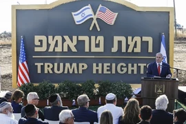 Thủ tướng Israel Benjamin Netanyahu phát biểu ngày 16-6-2019 trong lễ công bố kế hoạch xây dựng khu tái định cư Trump Heights. Ảnh: AFP