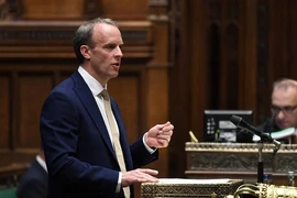 Ngoại trưởng Anh Dominic Raab phát biểu trước Quốc hội Anh ngày 20-7. Ảnh: REUTERS