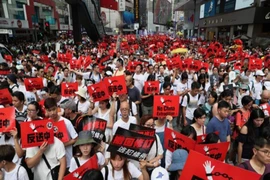 Một cuộc biểu tình của người dân Hong Kong. Ảnh: SCMP.