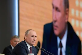 Tổng thống Nga Vladimir Putin trong một cuộc họp báo ở thủ đô Moscow vào tháng 12-2019. Ảnh: TASS