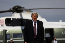 Tổng thống Donald Trump đặt chân đến bang New Jersey để vận động tranh cử, hồi tháng 9. Ảnh: CNBC