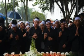 Ảnh chụp tại tang lễ của một trong những nạn nhân. Ảnh: AFP 