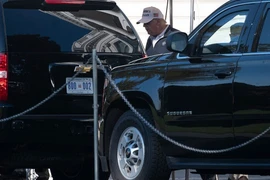 Tổng thống Donald Trump có mặt tại sân golf thành phố Wilmington, bang Delaware (Mỹ) hôm 8-11. Ảnh: CHANNEL NEWS ASIA