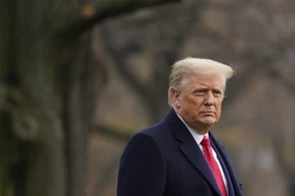 Tổng thống Donald Trump trong một cuộc họp báo bên ngoài Nhà Trắng hồi tháng 9. Ảnh: REUTERS