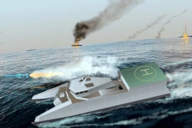 Minh họa thiết kế tàu hai thân mới của Hải quân IRGC. Ảnh: USNI NEWS