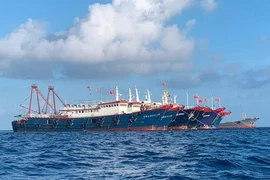 Tàu cá Trung Quốc hiện diện trái phép tại đá Ba Đầu thuộc quần đảo Trường Sa của Việt Nam. Ảnh: REUTERS