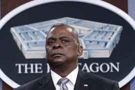Bộ trưởng Quốc phòng Mỹ Lloyd Austin trong một phiên làm việc ở Lầu Năm Góc hồi tháng 2. Ảnh: REUTERS
