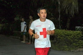 Ông Đoàn Ngọc Hải tham gia giải Marathon ở Hậu Giang