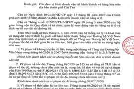 Cần Thơ: Vi phạm tốc độ, 6 phương tiện bị thu hồi phù hiệu 
