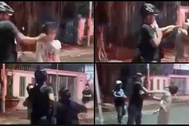 Công an xác minh clip đôi nam nữ đánh cô gái bằng tay và nón bảo hiểm