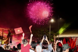Rực rỡ pháo hoa trên bầu trời TP Cần Thơ kỷ niệm 50 năm Ngày giải phóng miền Nam, thống nhất đất nước