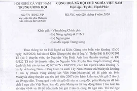 Hội Nghề cá phản đối phía Malaysia bắn chết ngư dân Việt Nam