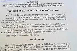 Cần Thơ sẽ thu hồi quyết định bổ nhiệm Vũ Minh Hoàng