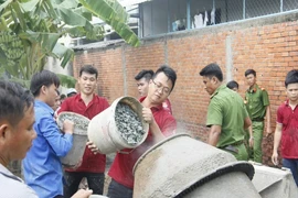 Đoàn Thanh niên Sở Tư pháp TP.HCM giúp dân làm đường bê tông