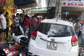 Hiện trường xảy ra vụ tai nạn (ảnh HÀM YÊN)​