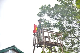 Chốt 592 đóng tại thôn Ka Tiêng, xã Hướng Việt, huyện Hướng Hóa. Ảnh: NGUYỄN DO