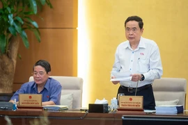 Phó Chủ tịch thường trực Quốc hội Trần Thanh Mẫn điều hành nội dung phiên họp. Ảnh: PHẠM THẮNG