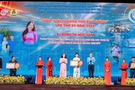 Bà Dương Thị Ngọc Hân, kỹ sư công nghệ thông tin của Công ty Cổ phần Cấp nước Trung An, được vinh danh nhận Giải thưởng Tôn Đức Thắng năm 2024. Ảnh: NH