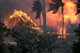 Nhà thờ Waiola - nhà thờ Thiên Chúa giáo đầu tiên trên đảo Maui bị thiêu rụi. Ảnh: AP
