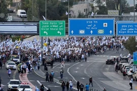 Israel: Hơn 20.000 người diễu hành đòi chính phủ khẩn trương đưa con tin ở Gaza về