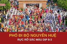 Hàng ngàn người tạo nên ngày hội áo dài rực rỡ ở phố đi bộ Nguyễn Huệ