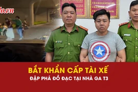 Bắt khẩn cấp tài xế xe ôm đập phá đồ đạc của người phụ nữ tại nhà ga T3