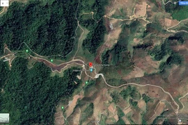 Bản đồ của GoogleMaps tại khu vực Ngã ba Đông Dương thể hiện rừng Việt Nam rất ít
