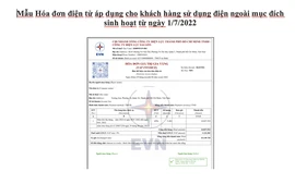 EVNHCMC thay đổi mẫu hóa đơn tiền điện từ ngày 1-7
