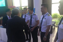 Đội ngũ phi công đang được đào tạo của Vietnam Airlines ra mắt trong lần hãng hàng không này niêm yết cổ phiếu trên sàn Hose vào tháng 5-2019- Ảnh: TL