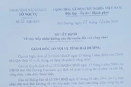 Giám đốc Sở Nội vụ bổ nhiệm chức cho con trai 