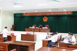 Toàn cảnh phiên toà sáng ngày 19-9 (Ảnh: X.P)