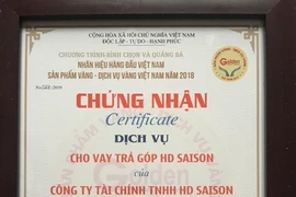 HD SAISON vào “Top 20 dịch vụ vàng Việt Nam”