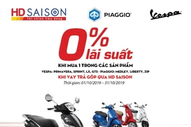 Lãi suất 0% hút người tiêu dùng mua trả góp xe Piaggio