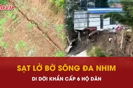 Di dời khẩn cấp 6 hộ dân do sạt lở bờ sông Đa Nhim
