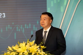 Thứ trưởng Nguyễn Đức Chi phát biểu tại buổi lễ sáng 3-1.