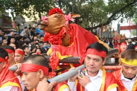 Lễ hội độc đáo: 4 trai tráng khiêng 1 con bò thui bọc lụa đi khắp làng
