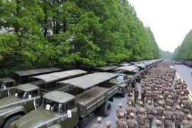 Triều Tiên điều động quân đội tham gia công tác phòng chống dịch COVID-19. Ảnh: KCNA