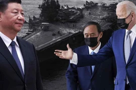 Mỹ, Nhật từng lên kế hoạch đánh trận sa bàn, tập trận nhằm đối phó TQ. Ảnh: NIKKEI, KYODO, REUTERS