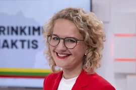 Bà Aušrinė Armonaitė - bộ trưởng Kinh tế và Đổi mới của Lithuania. Ảnh: VALDO KOPŪSTO / 15MIN NUOTR. / AUŠRINĖ ARMONAITĖ