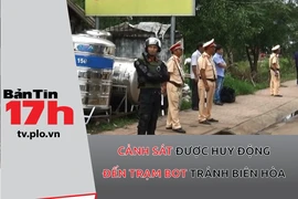Cảnh sát được huy động đến trạm BOT Biên Hòa