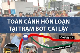 Toàn cảnh hỗn loạn tại trạm BOT Cai Lậy