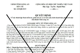 Long An: Xuất hiện quyết định giả mạo Sở Y tế trên không gian mạng