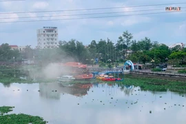 Du thuyền bốc cháy giữa trưa tại bến tàu Long An